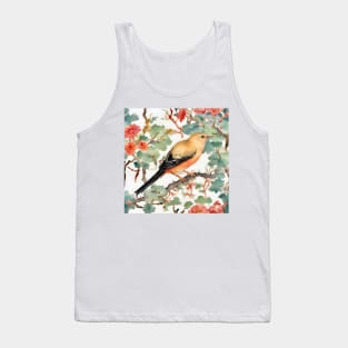 Yellow bird and flowers chinoiserie Tank Top